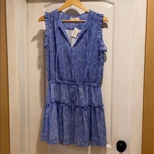 Pinch Tie Waist Ruffle Cap Sleeveless Dress M